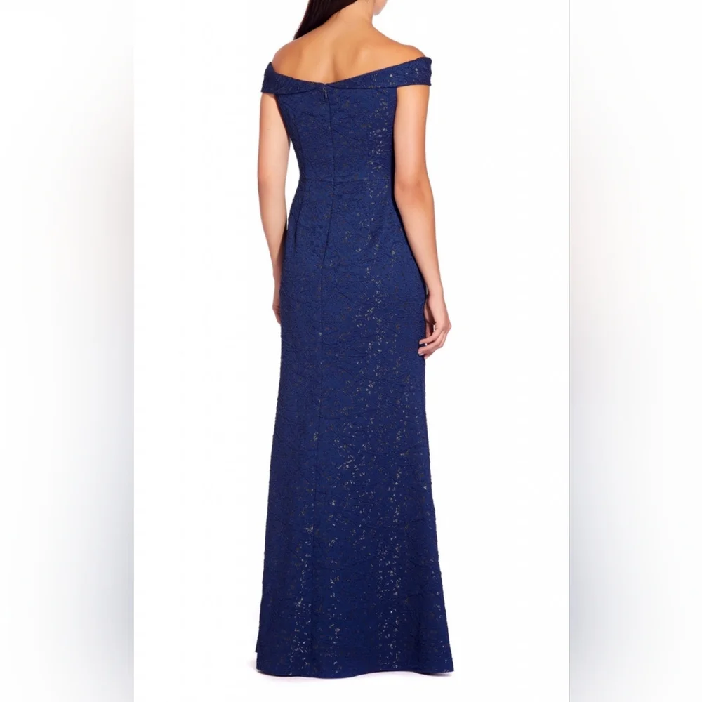 Adrianna papell off the shoulder jacquard dress - Picture 5 of 10